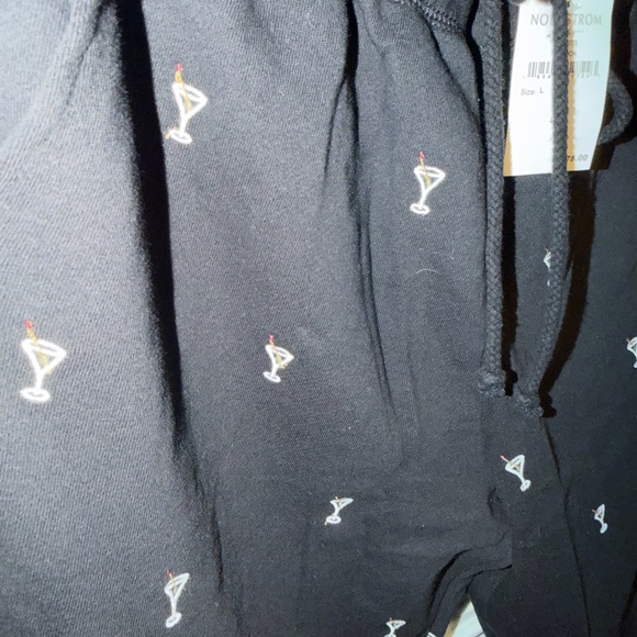 Nordstrom Black Joggers with Martini Glass Pattern - Picture 2 of 3